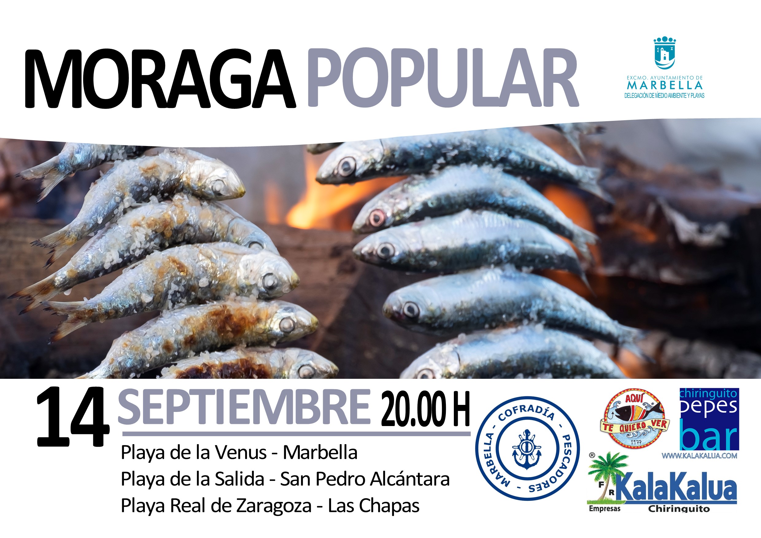 La Moraga Popular volverá a rendir homenaje al sector del turismo de Marbella, repartiendo más de 1.500 kilos de sardinas